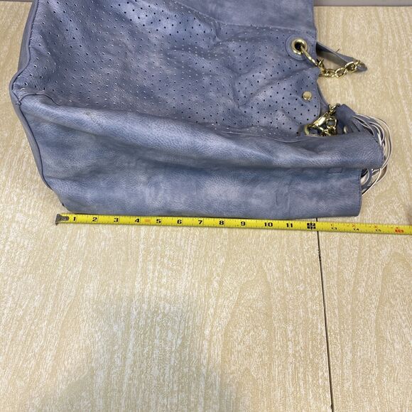 Steve Madden Faux Leather BOHO Style Gray Tote Bag & Purse 14" H x 11" W x 7" D - Picture 8 of 13